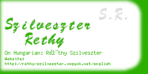 szilveszter rethy business card